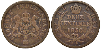 Гаити 2 сантима 1850 KM 36 медь 62-1114