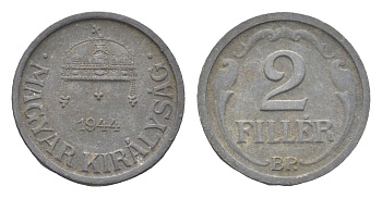 Венгрия 2 филлера 1944 BP KM 519 цинк 4665-561