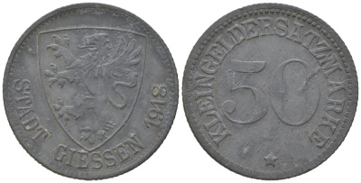 Гиссен (Гессен) 50 пфенингов 1918 Funck 159.3 цинк 4597-352