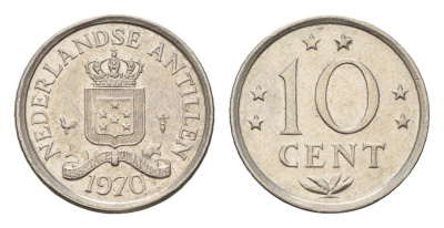 Нидерландские Антильские острова (Нидерландские Антилы) 10 центов 1970 Юлиана (1948-1980) KM 10 никель 4669-1262