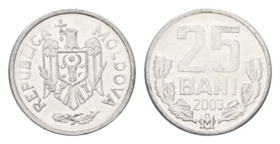Молдавия (Молдова) 25 бань (бани) 2003 KM 3 алюминий UNC 4588-922