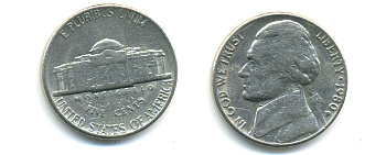 США 5 ЦЕНТОВ 1980 ДЖЕФФЕРСОН KM А192 медно-никель 86-557