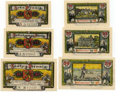 АЛЬТЕНФИРХЕН 10 25 50 ПФЕННИГОВ СЕЯТЕЛЬ бумага	UNC (пресс) 70-2711