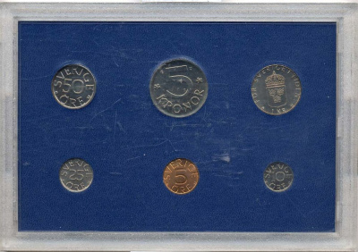 Швеция набор из 6 монет 1976 Карл XVI Густав (1973- ) официальный набор монетного двора UNC 2-4-1-27