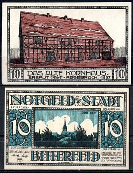 Биттерфельд (Пруссия, Саксония) 10 пфеннигов 1921 номер 4 Mehl Grabowski 111.1-14/40 бумага UNC (пресс) 7556-58-3-2