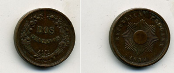 ПЕРУ 2 СЕНТАВО 1937 37-1114