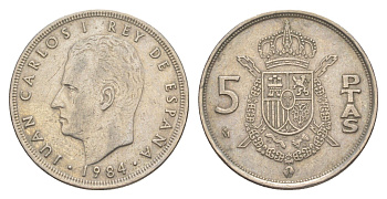 Испания 5 песет 1984 Хуан Карлос I (1975-2014) KM 823 медно-никель 4650-125
