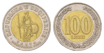 Албания 100 леков 2000 KM 80 биметалл 3459-756
