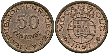 Мозамбик 50 сентаво 1957 KM 87 бронза 4174-1036