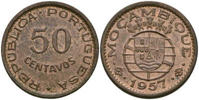 Мозамбик 50 сентаво 1957 KM 87 бронза 4174-1036