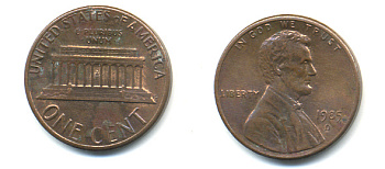 США 1 ЦЕНТ 1985 D, ЛИНКОЛЬН KM 201b цинк плакированный медью 86-243