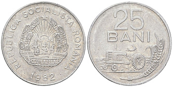 Румыния 25 бань 1982 KM 94a алюминий 192-1164