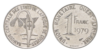 Западная Африка (BCEAO) 1 франк 1979 KM 8 нержавеющая сталь UNC 4644-321