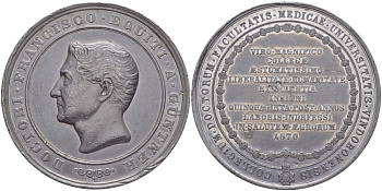Австрия медаль 1870 от коллегии докторов медицинского факультета венского университета, за великолепное великодушие, человечность, после долгих лет неутомимой работы по применению своих знаний для здоровья пациентов, 65 мм.  белый металл 1089-3-31