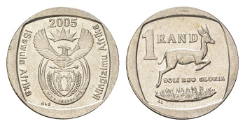 ЮАР 1 ранд 2005 KM 295 медь плакированная никелем 4627-438