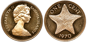 Багамские острова 1 цент 1970 KM 15 бронза 00-00