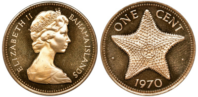 Багамские острова 1 цент 1970 KM 15 бронза 00-00
