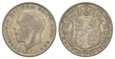 Великобритания 1/2 кроны 1923 Георг V (1910-1936) KM 818.2, Spink 4021 серебро 4634-933