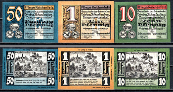 Трибес (Ройсс) набор из 3 нотгельдов 1920 7555-49-2-1