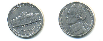 США 5 ЦЕНТОВ 1996 D, ДЖЕФФЕРСОН KM А192 медно-никель 86-631