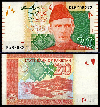 Пакистан 20 рупий 2018 Pick 55 бумага UNC (пресс) 7202-13-1