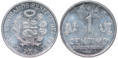 Перу 1 сентимо 2008 LIMA KM 303.4a алюминий aUNC 4189-1033