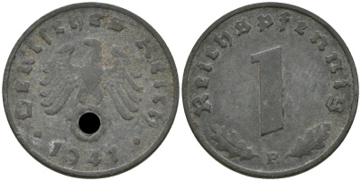 Германия 1 рейхспфенниг 1941 F KM 97 цинк 4169-438