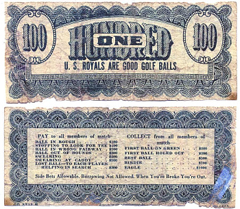 АМЕРИКА 100 ДОЛЛАРОВ ND КОРОЛЕВСКИЙ ГОЛЬФ КЛУБ бумага 7146-64-4-1