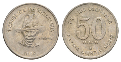Никарагуа 50 сентаво 1980 KM 42 медно-никель 4638-336