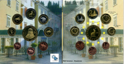 Словения набор из 9 монет 2004 1 евроцент-5 евро, европробники, в оригинальном буклете BUNC 3-4-11-40