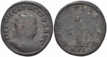 Римская Империя аврелианиан 276 Тацит LAETITIA FVND Рим Very fine RIC 89 бронза 1073-16-87