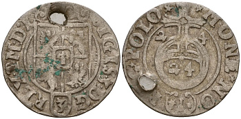 Польша 3 полкера (3 полторака - 1 крейцер) 1624 Сигизмунд III Ваза (1587-1632) Gorecki B.24, KM 41 серебро 4160-144