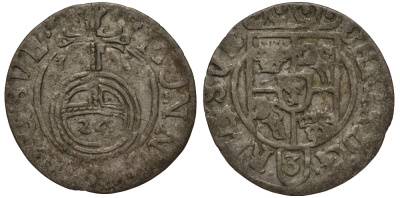 Польша, Эльблонг 1/24 талера 1635 Шведское правление, Кристина (1632-1654), вес 0,95 гр. KM 43 серебро 1516-624