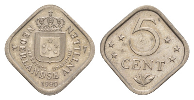Нидерландские Антильские острова (Нидерландские Антилы) 5 центов 1980 Беатрикс (1980-2013) KM 13 медно-никель aUNC 4649-912