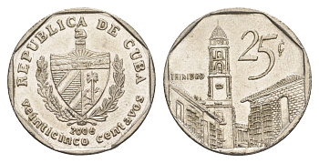 Куба 25 сентаво 2006 площадь в Тринидаде KM 577.2 сталь плакированная никелем 4646-427