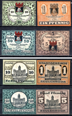 Цойленрода (Ройсс-Оберграйц) набор из 4 нотгельдов 1920-1921 2193-39-3-2
