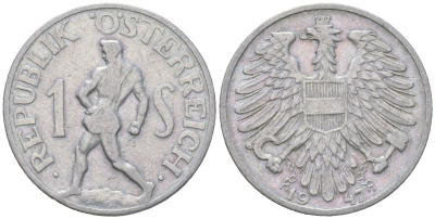 Австрия 1 шиллинг 1947 KM 2871 алюминий 4119-714