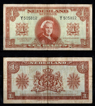 Нидерланды 1 гульден 1945 Pick 70 бумага 8592-46-1-2