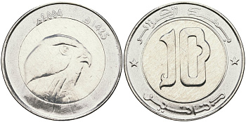 Алжир 10 динаров 2004 KM 124 биметалл UNC 4529-317