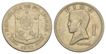 Филиппины 1 писо 1972 Хосе Рицаль KM 203 медь цинк нкиель 4645-615