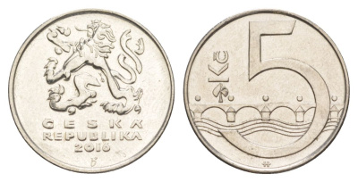 Чехия 5 крон 2016 KM 8 сталь плакированная никелем 4633-717