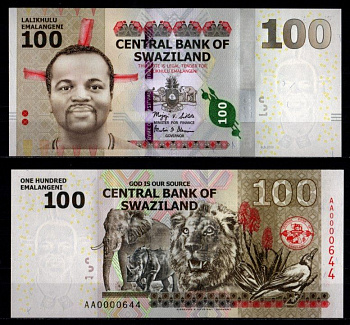 Свазиленд 100 эмалангени 2010 Pick 39 a бумага UNC (пресс) 7214-41-3-1