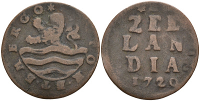 Зеландия (Zeeland), Нидерланды 1 дуит 1720 KM 75 медь 4577-153