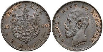 Румыния 2 бани 1900 В, Кароль I (1881-1914) KM 27 медь 4549-1021