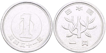 ЯПОНИЯ 1 ЙЕНА 1976 ГОД 51, ИМПЕРАТОР ХИРОХИТО СЁВА (1926-1989) KM 74 алюминий 4514-247