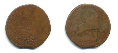 РОССИЯ 1 КОПЕЙКА 1760 медь 61-751