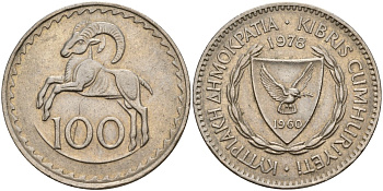 Кипр 100 милей 1978 KM 42 медно-никель 4140-234