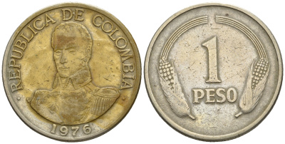 Колумбия 1 песо 1980 Симон Боливар KM 258.2 медно-никель 4610-254