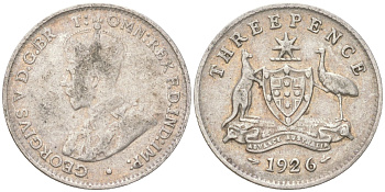Австралия 3 пенса 1926 Георг V (1910-1936) KM 24 серебро 4621-1135