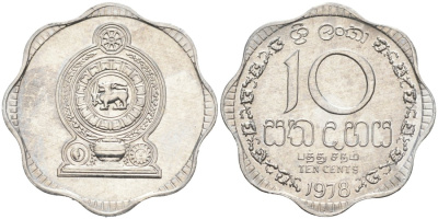 Шри-Ланка 10 центов 1978 KM 140 a алюминий 89-1324
